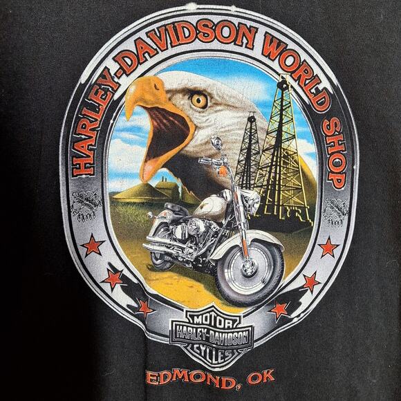 Harley Davidson vintage double sided graphic tee Mens XL Y2K Ride a fat boy 2005 - Picture 3 of 5